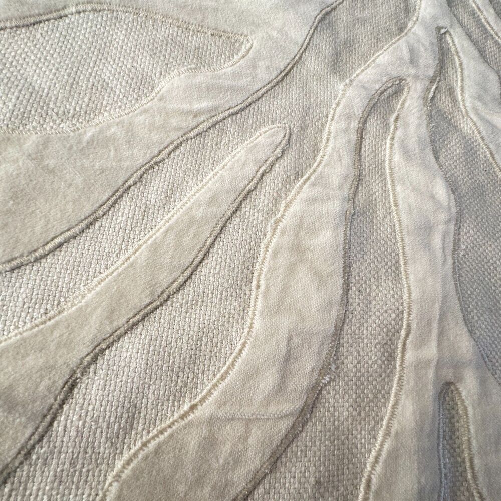 Pottery Barn Atlantic Applique Pillow Cotton Linen Blend Square 20" Square - Picture 4 of 11